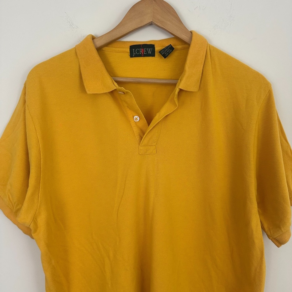 J.Crew Polo VTG Oarsman Shirt Mustard Yellow Pique  Cotton Mens XL Read
